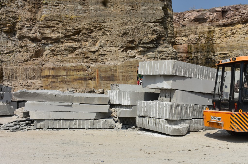 Stone blocks and quarry face