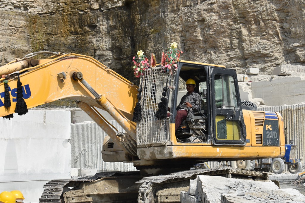 Komatsu excavator at quarry