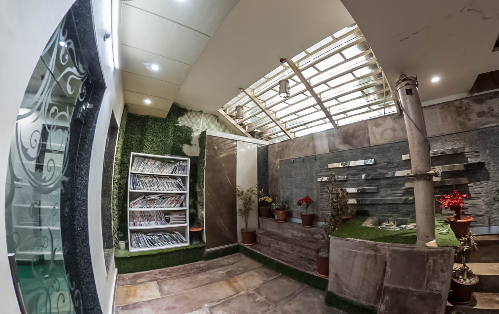 Courtyard and reading corner at The Princess