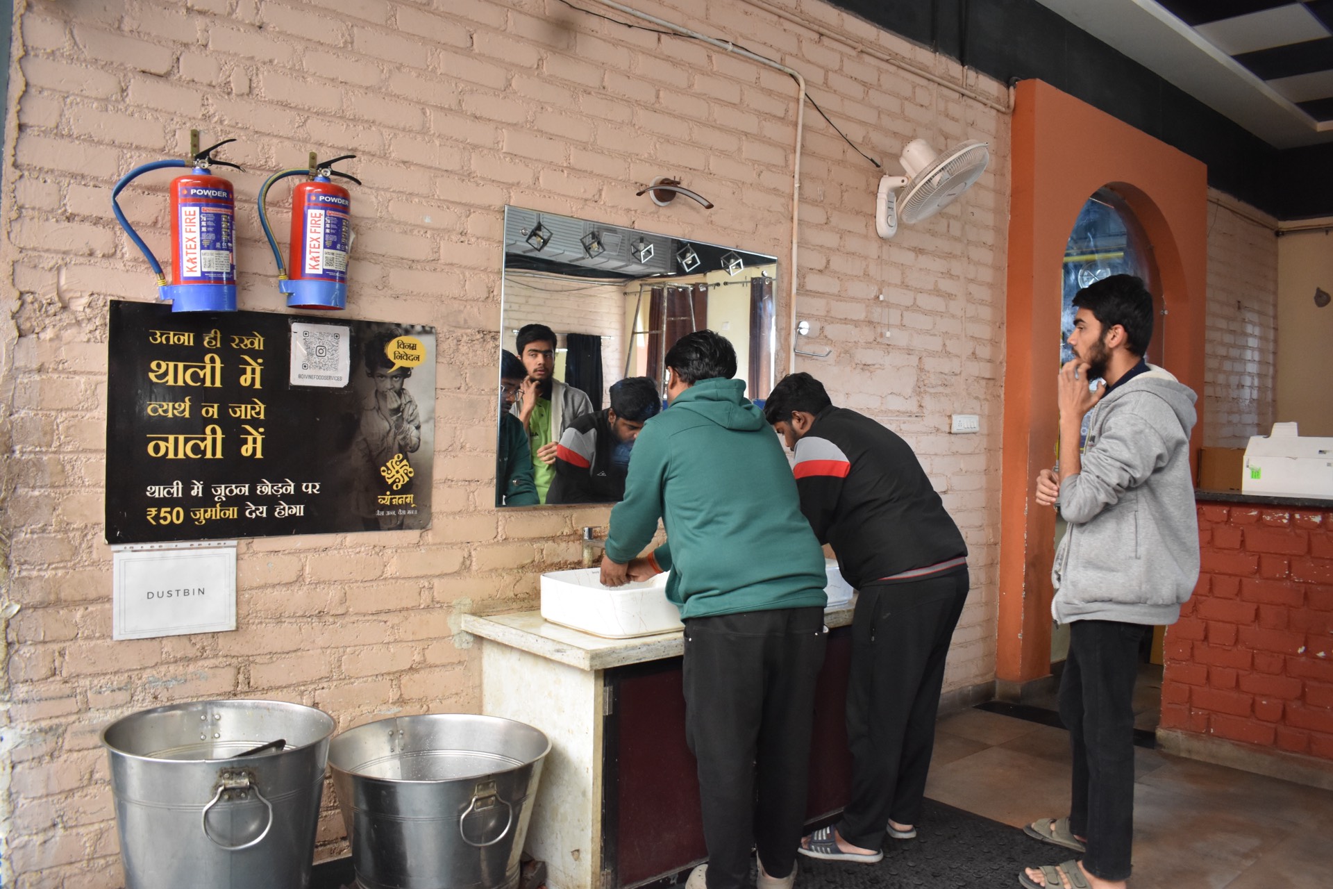 Handwash and hygiene area inside Vyanjanam